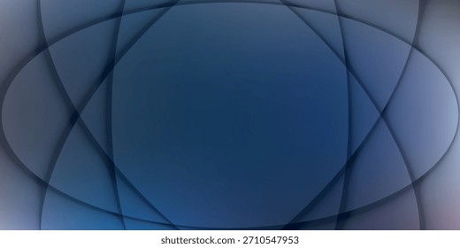 Projeto abstrato com sobreposições de linhas escuras formando formas geométricas contra um fundo azul gradiente.