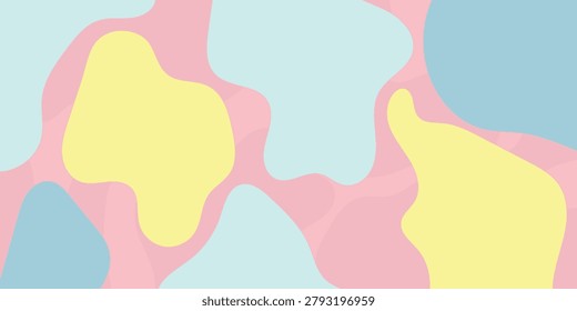 Abstract design featuring pastel colors and soft irregular shapes