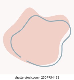 An abstract design featuring soft shapes and lines in pastel colors.