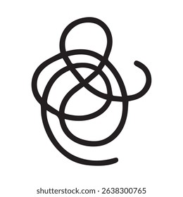 Abstract design featuring thick black lines intertwined against a white background Minimalist yet captivating suitable for various creative projects