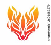 abstract design fire fox head. perfect for logo design
