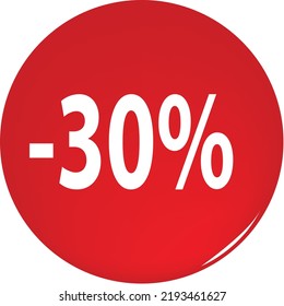 abstract design flat style illustration of 30 percent 