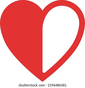 diseño abstracto de estilo plano
ilustración de medio corazón 