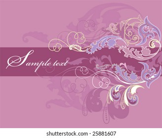 Abstract design floral elements. All elements and textures are individual objects. Vector illustration scale to any size.