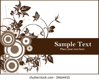abstract design with  flower, circle illustration