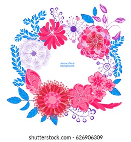 Abstrakte Designblumen. Frühling, floraler Sommerhintergrund, Vektorgrafik.