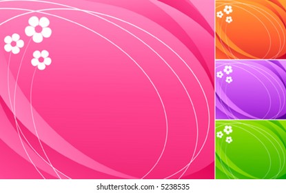 Diseño abstracto con flores. Ilustración vectorial.