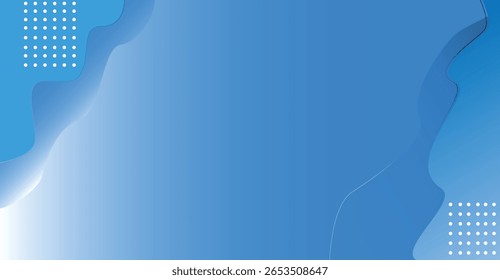 Abstract design with flowing, layered shapes in shades of blue.