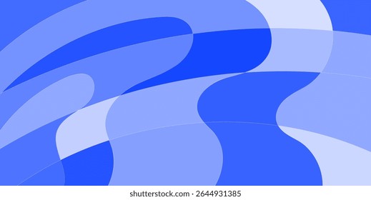 Abstract design with flowing, overlapping, light blue shapes