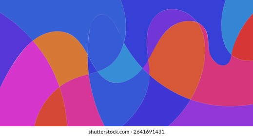 Abstract design with flowing, overlapping shapes of vibrant colors (1)