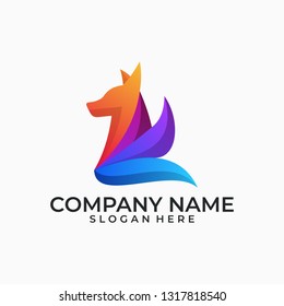 Abstract design fox illustration vector template. Suitable for Creative Industry, Multimedia, entertainment, Educations, Shop, and any related business
