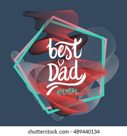 abstract design geometric composition with best dad greeting card