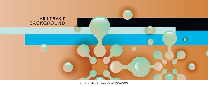 Abstract design with geometric connect molecule. Banner background