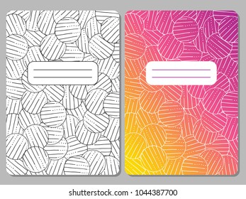 Abstract design. Geometric ethnic vector covers template. Hand drawn coloring page concept for notebook, notepad, book, banners