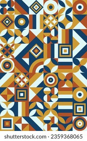 Abstract design of geometric shapes. Retro style texture, pattern and elements, Modern abstract design poster and cover template. stock illustration