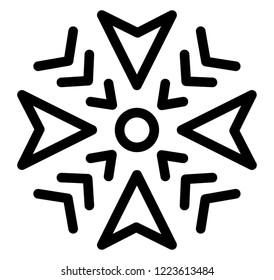 An abstract design of geometric snowflake line vector 