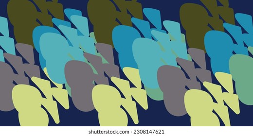 Abstract design for gift wrapping paper and for background template with blue, yellow, dark green, light blue background colors