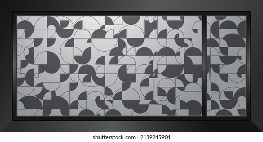 Abstract design for glass graphics. Glass graphics design for corporate and residential spaces. Glass partition print film.