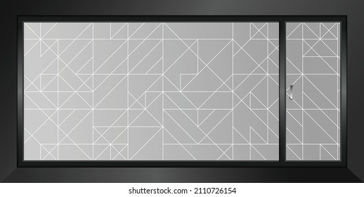 Abstract design for glass graphics. Glass graphics design for Office, Train station, Supermarket, Store, Shop, Mall, Boutique, Home glass partition.