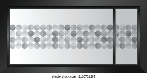 Abstract design for glass graphics. Glass graphics design for Office, Train station, Supermarket, Store, Shop, Mall, Boutique, Home glass partition.