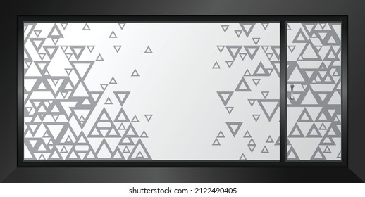 Abstract design for glass graphics. Glass graphics design for Office, Train station, Supermarket, Store, Shop, Mall, Boutique, Home glass partition.