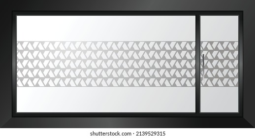 Abstract design for glass graphics. Glass graphics design for Office, Train station, Supermarket, Store, Shop, Mall, Boutique, Home glass partition.