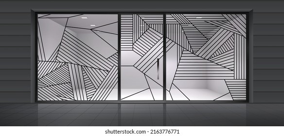 Abstract design for glass graphics. Glass graphics design for Office, Train station, Supermarket, Store, Shop, Mall, Boutique, Home glass partition.