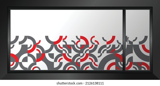 Abstract design for glass graphics. Glass partition print film.