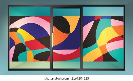 Abstract design for glass partition graphic  Glass graphic design for your residential   commercial space 