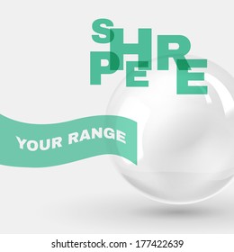 Abstract design with glass sphere. Vector illustration.