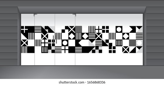 Abstract design for glass and wall graphics. Glass graphics design for Office, Train station, Supermarket, Store, Shop, Mall, Boutique, Home glass partition.