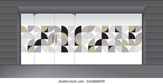 Abstract design for glass and wall graphics. Glass graphics design for Office, Train station, Supermarket, Store, Shop, Mall, Boutique, Home glass partition.