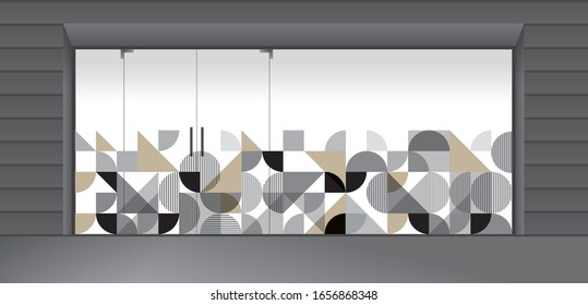 Abstract design for glass and wall graphics. Glass graphics design for Office, Train station, Supermarket, Store, Shop, Mall, Boutique, Home glass partition.