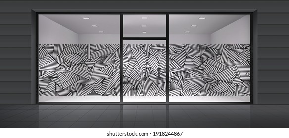 Abstract design for glass and wall graphics. Glass graphics design for Office, Train station, Supermarket, Store, Shop, Mall, Boutique, Home glass partition.