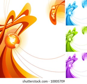 Abstract design with globe. Vector illustration.