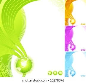 Abstract design with globe. Vector illustration.