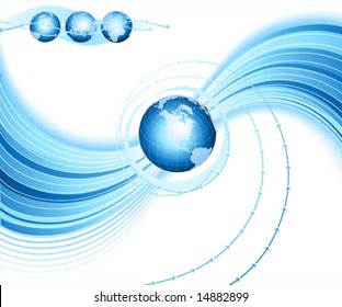 Abstract design with globe. Vector illustration.