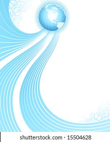 Abstract design with globe. Vector illustration.