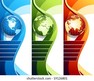 Abstract design with globe. Vector illustration.