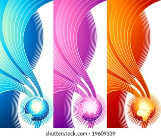 Abstract design with globe. Vector illustration.