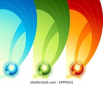 Abstract design with globe. Vector illustration.