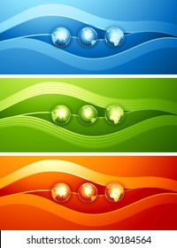 Abstraktes Design mit Globus. Vektorgrafik.