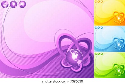 Abstract design with globe. Vector illustration.