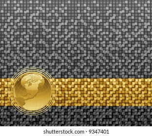 Abstract design with globe. Vector illustration.