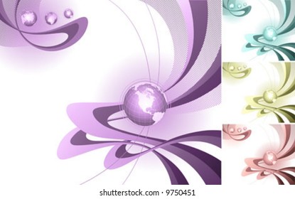 Abstract design with globe. Vector illustration.