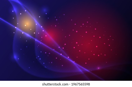 Abstract design. Glowing dots and lines on a dark background.