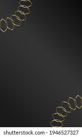 Abstract design of gold ornament on a dark background.