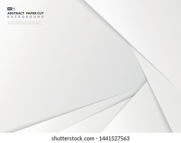 Abstract design gradient gray and white color paper cut pattern template background. You can use for cover design template, artwork, ad, poster. vector eps10