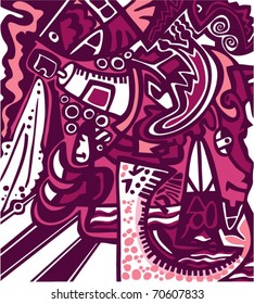 abstract design in graffiti style