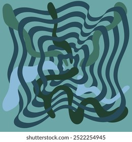 Abstract design with green and blue wavy lines suitable for backgrounds, digital art, web design, and modern concepts. Vibrant and dynamic visual.
